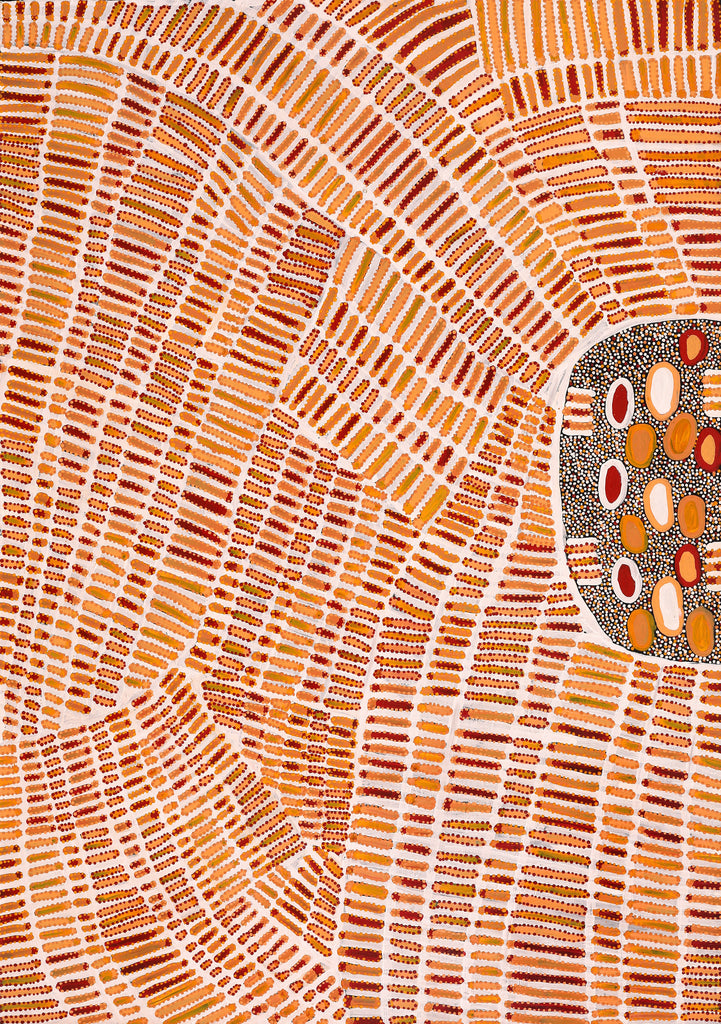 Aboriginal Artwork by Helen Nungarrayi Reed, Lupul Jukurrpa, 152x107cm