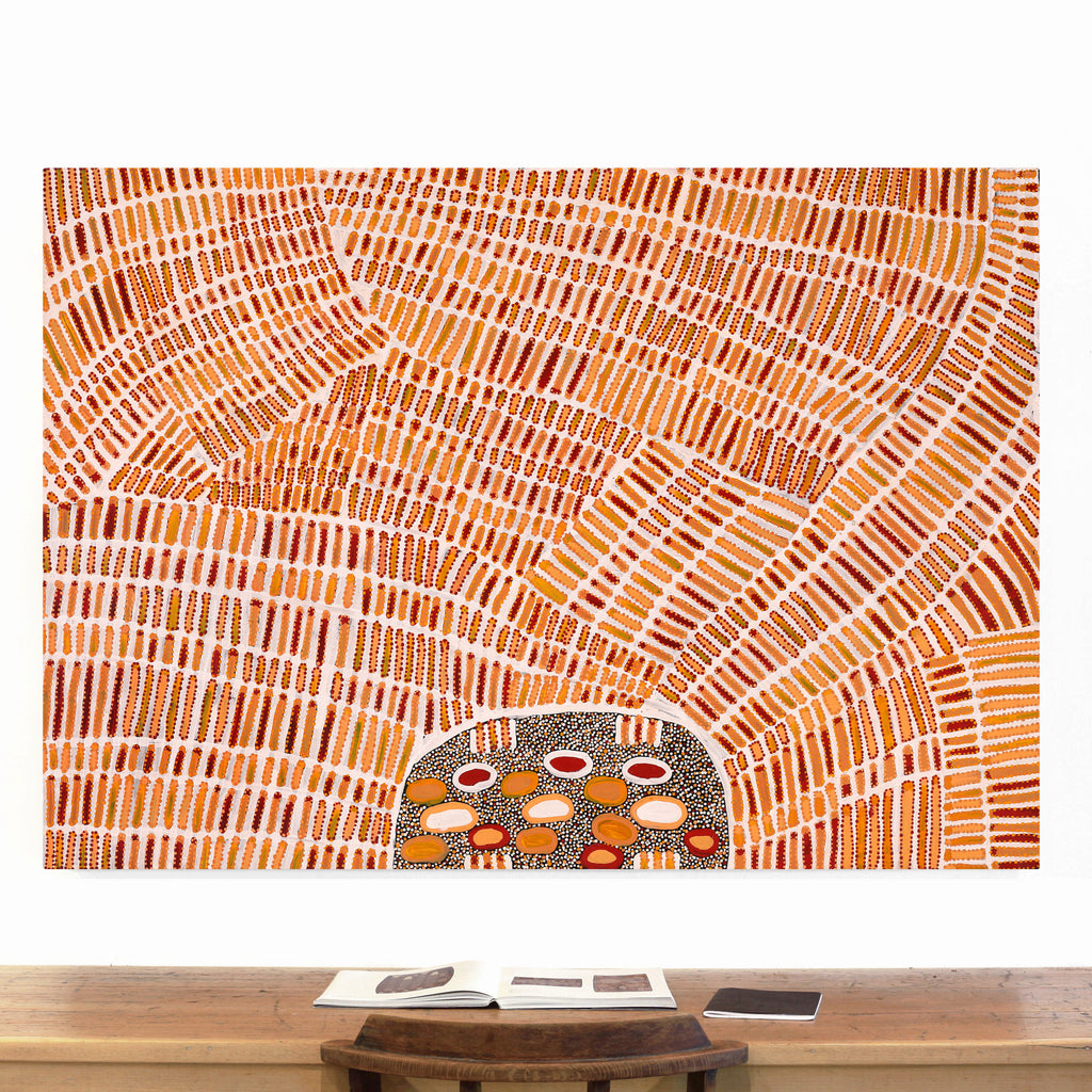 Aboriginal Artwork by Helen Nungarrayi Reed, Lupul Jukurrpa, 152x107cm