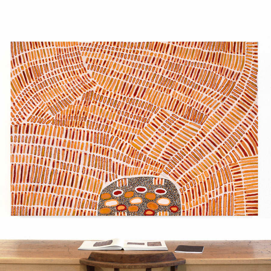 Aboriginal Artwork by Helen Nungarrayi Reed, Lupul Jukurrpa, 152x107cm
