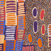 Aboriginal Artwork by Helen Nungarrayi Reed, Lupul Jukurrpa, 61x61cm