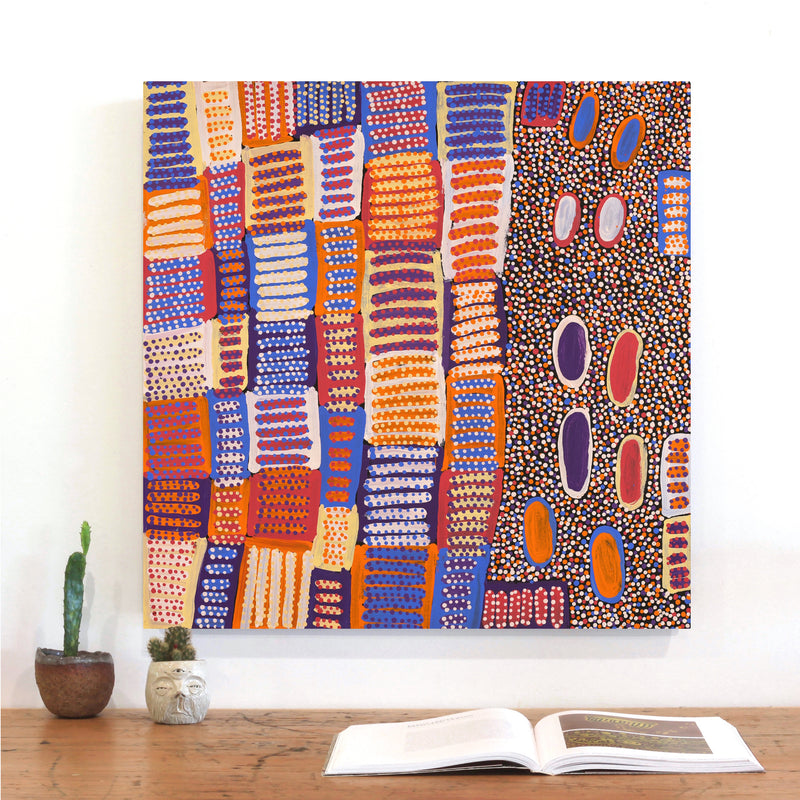 Aboriginal Artwork by Helen Nungarrayi Reed, Lupul Jukurrpa, 61x61cm