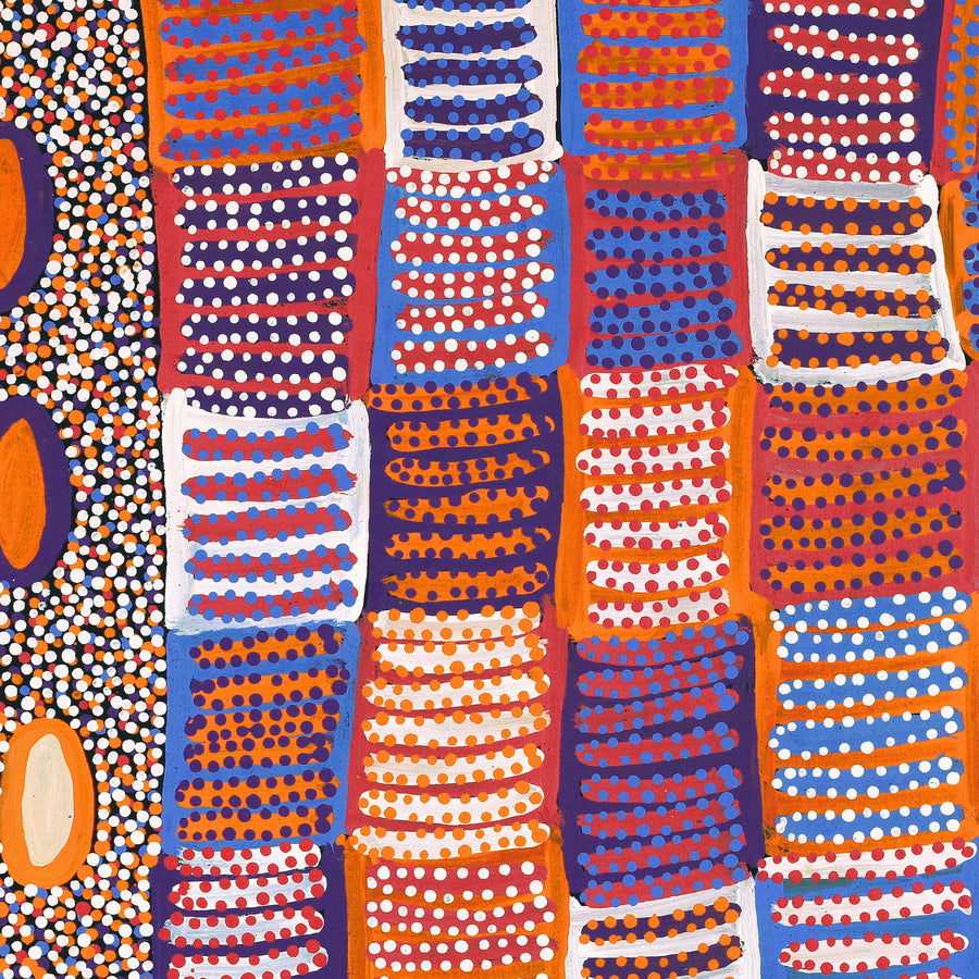 Aboriginal Artwork by Helen Nungarrayi Reed, Lupul Jukurrpa, 61x61cm