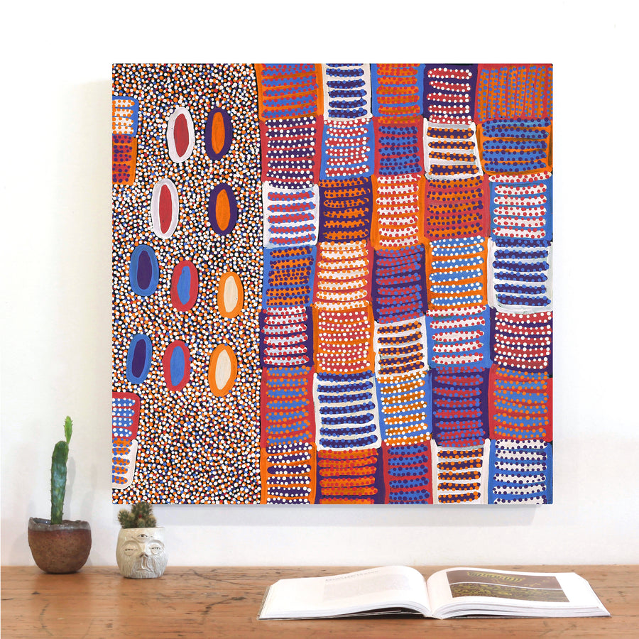 Aboriginal Artwork by Helen Nungarrayi Reed, Lupul Jukurrpa, 61x61cm