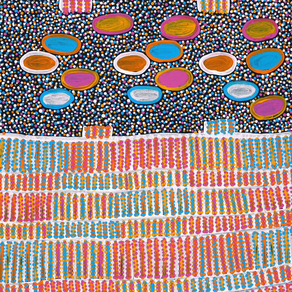 Aboriginal Artwork by Helen Nungarrayi Reed, Lupul Jukurrpa, 76x46cm - ART ARK®