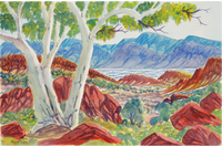 Aboriginal Artwork by Hilary Wirri, West of Jay Creek, 54x35.5cm