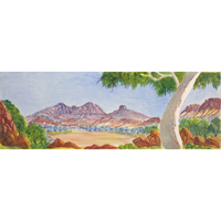 Aboriginal Artwork by Hilary Wirri, Mt Sonder, 74x26cm