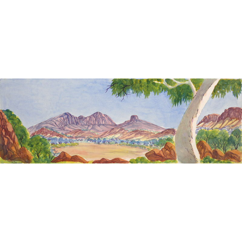 Aboriginal Artwork by Hilary Wirri, Mt Sonder, 74x26cm