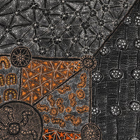 Aboriginal Artwork by Hilda Nakamarra Rogers, Lukarrara Jukurrpa, 107x107cm