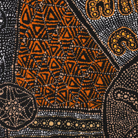 Aboriginal Artwork by Hilda Nakamarra Rogers, Lukarrara Jukurrpa, 107x107cm