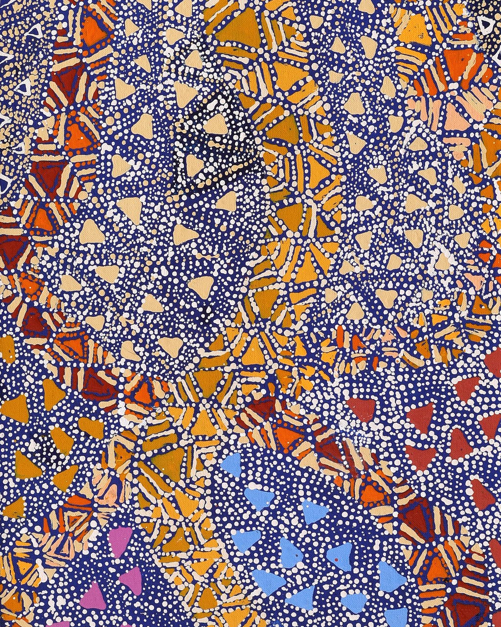 Aboriginal Artwork by Hilda Nakamarra Rogers, Lukarrara Jukurrpa, 107x30cm