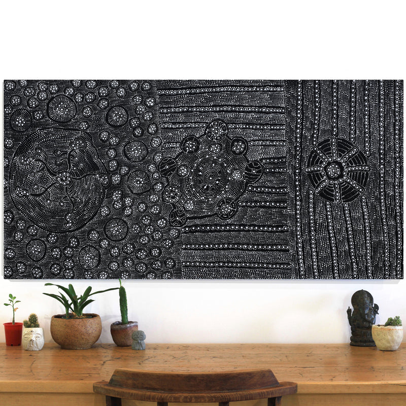 Hilda Nakamarra Rogers, Lukarrara Jukurrpa, 122x61cm
