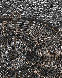 Aboriginal Artwork by Hilda Nakamarra Rogers, Lukarrara Jukurrpa, 122x76cm