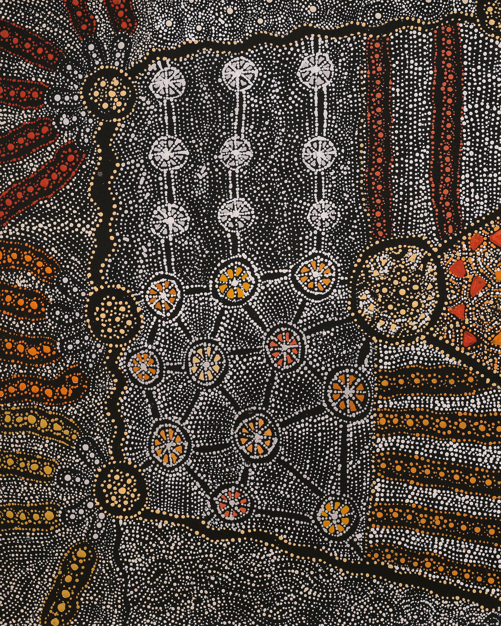 Aboriginal Artwork by Hilda Nakamarra Rogers, Lukarrara Jukurrpa, 107x61cm