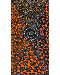 Aboriginal Artwork by Hilda Nakamarra Rogers, Lukarrara Jukurrpa, 61x30cm