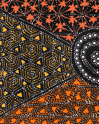 Aboriginal Artwork by Hilda Nakamarra Rogers, Lukarrara Jukurrpa, 61x30cm