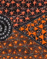 Aboriginal Artwork by Hilda Nakamarra Rogers, Lukarrara Jukurrpa, 61x30cm