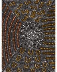 Aboriginal Artwork by Hilda Nakamarra Rogers, Lukarrara Jukurrpa, 61x46cm