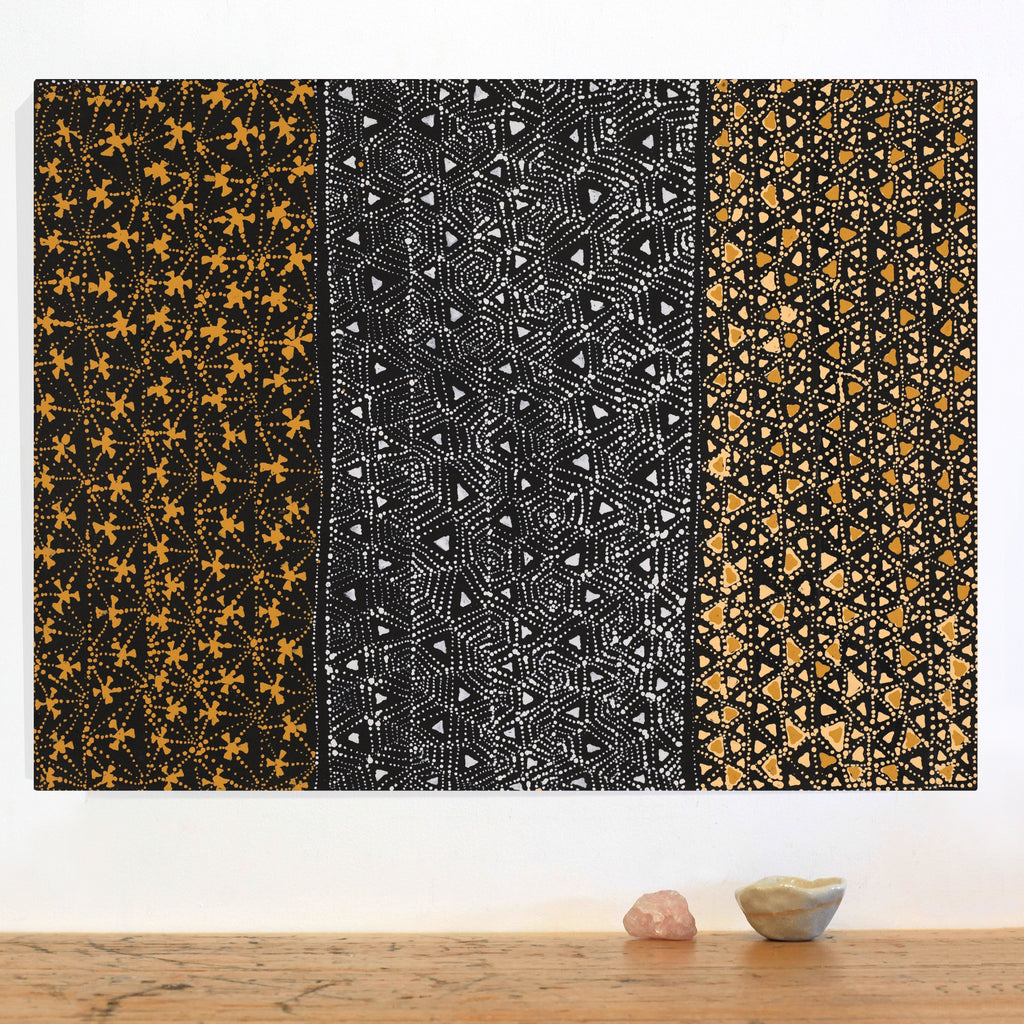 Aboriginal Artwork by Hilda Nakamarra Rogers, Lukarrara Jukurrpa, 61x46cm