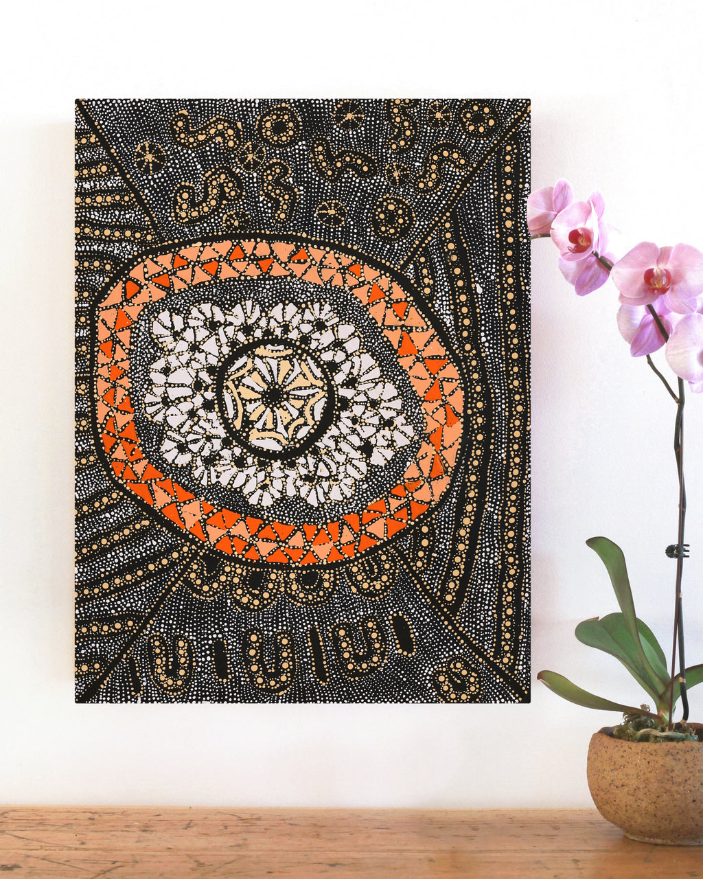 Aboriginal Artwork by Hilda Nakamarra Rogers, Lukarrara Jukurrpa, 61x46cm