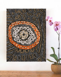 Aboriginal Artwork by Hilda Nakamarra Rogers, Lukarrara Jukurrpa, 61x46cm