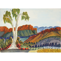 Aboriginal Artwork by Ivy Pareroultja, Petermann Ranges, 36x26cm