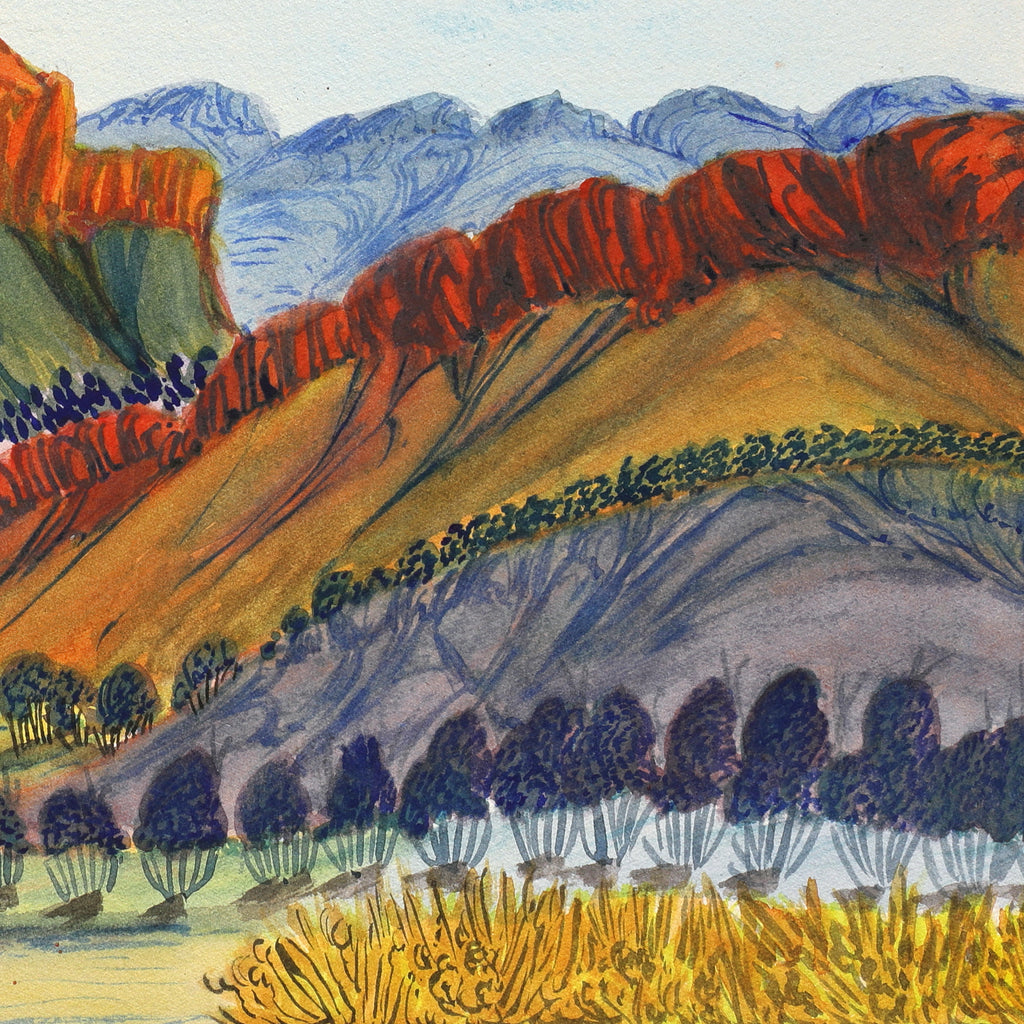 Aboriginal Artwork by Ivy Pareroultja, Petermann Ranges, 36x26cm