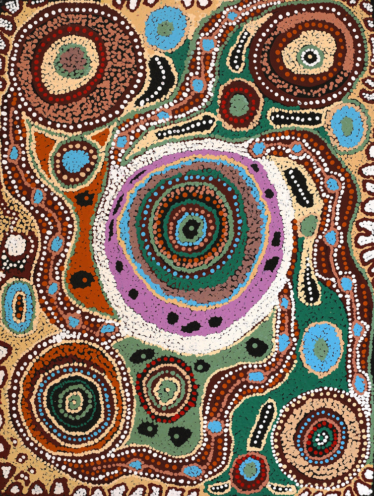 Aboriginal Artwork by Imuna Kenta, Mingkiri Tjukurpa, 61x46cm