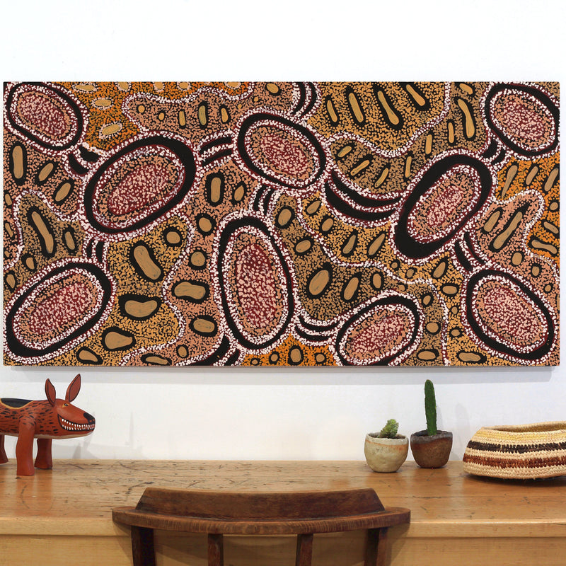 Aboriginal Artwork by Inawinytji Stanley, Minyma Kutjara Wingellina, 122x61cm