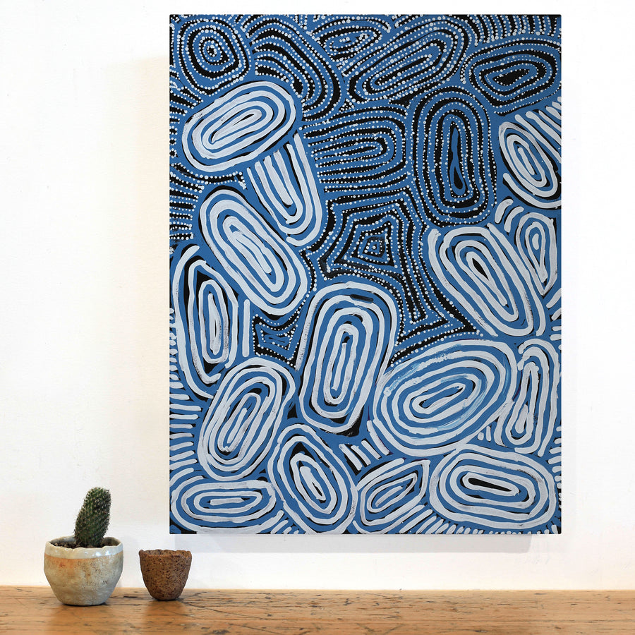 Aboriginal Artwork by Maralyn Stanley Inawinytji, Minyma Kutjara Wingellina, 61x46cm