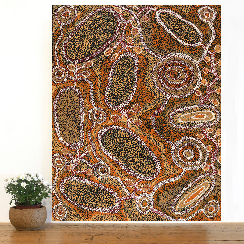 Aboriginal Artwork by Inawinytji Stanley, Minyma Kutjara Wingellina, 91x71cm