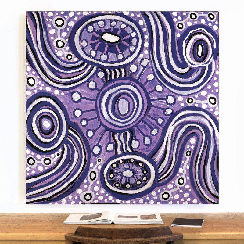 Aboriginal Art by Inawinytji Stanley, Minyma Kutjara Wingellina, 122x122cm - ART ARK®