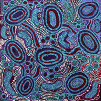 Aboriginal Artwork by Inawinytji Stanley, Minyma Kutjara (Two Women Near Ernabella), 100x98cm