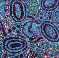 Aboriginal Artwork by Inawinytji Stanley, Minyma Kutjara (Two Women Near Ernabella), 100x98cm