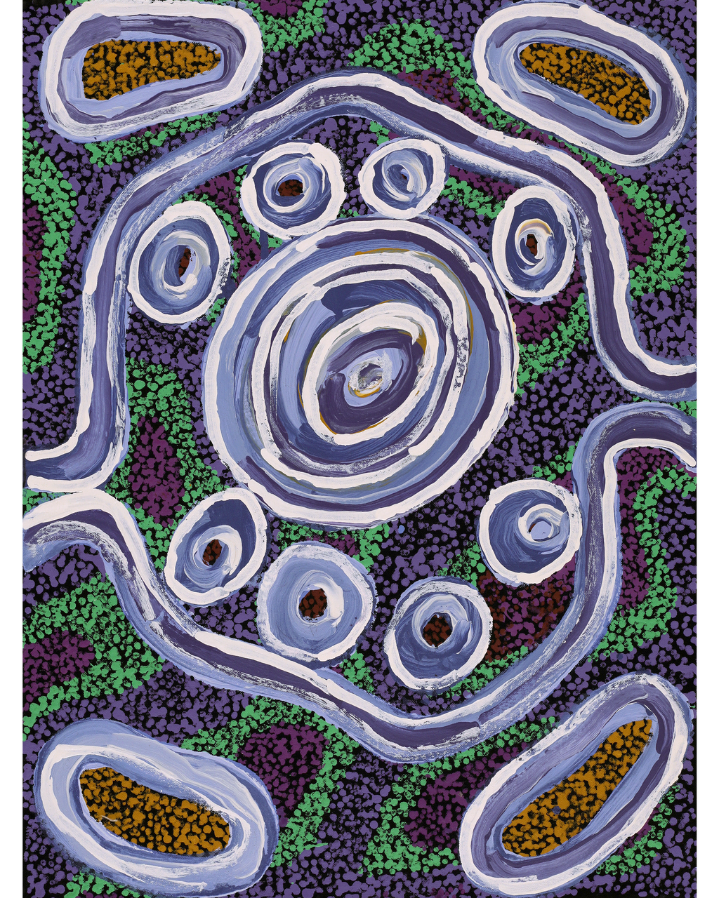 Aboriginal Artwork by Inawinytji Stanley, Minyma Kutjara Wingellina, 60x45cm