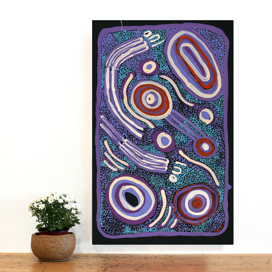 Aboriginal Artwork by Inawinytji Stanley, Minyma Kutjara Wingellina, 81x51cm