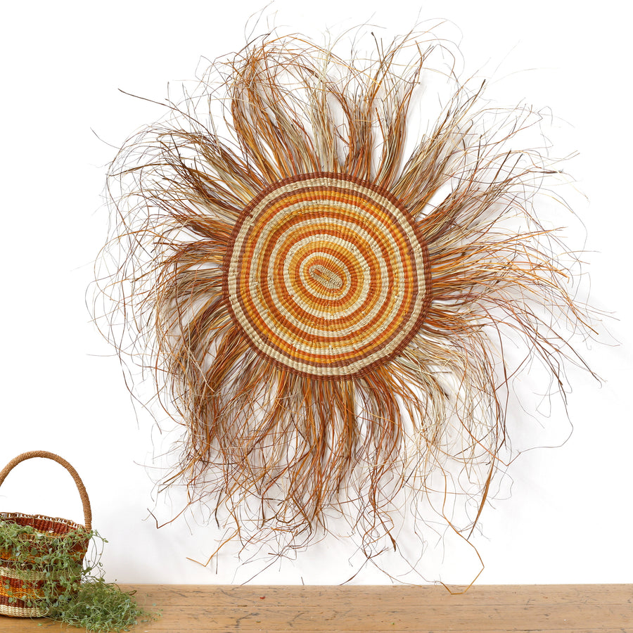 Aboriginal Artwork by Indra Bonson, Woven Mat, 110cm