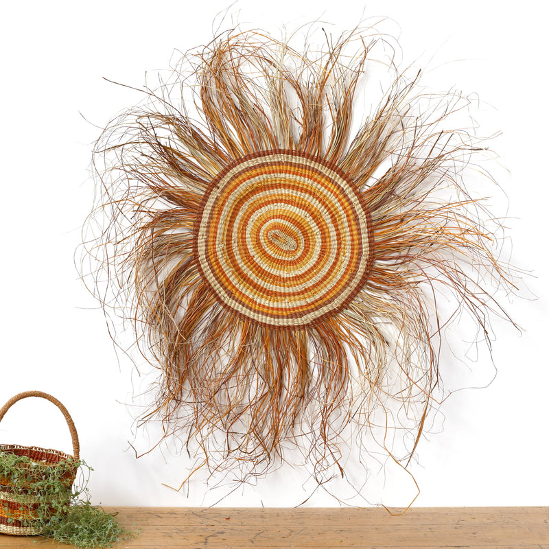 Aboriginal Artwork by Indra Bonson, Woven Mat, 110cm