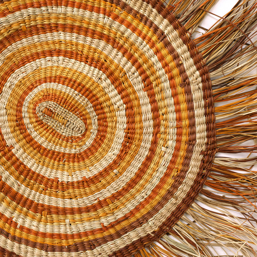 Aboriginal Artwork by Indra Bonson, Woven Mat, 110cm