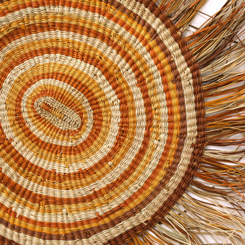 Aboriginal Artwork by Indra Bonson, Woven Mat, 110cm