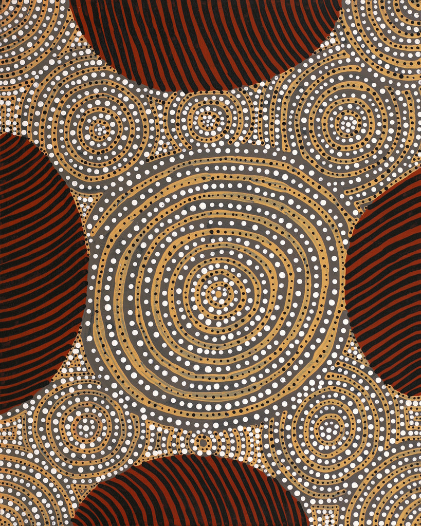 Aboriginal Artwork by Ingrid Napangardi Williams, Ngalyipi Jukurrpa (Snake Vine Dreaming) - Purturlu, 50x40cm - ART ARK®