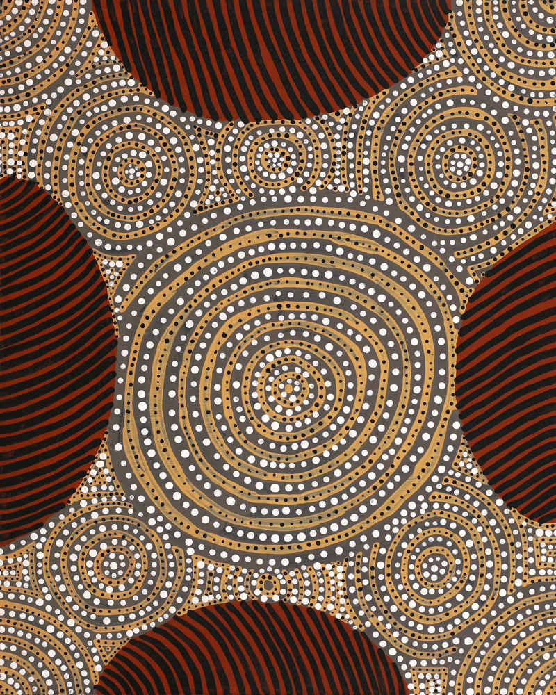Aboriginal Artwork by Ingrid Napangardi Williams, Ngalyipi Jukurrpa (Snake Vine Dreaming) - Purturlu, 50x40cm
