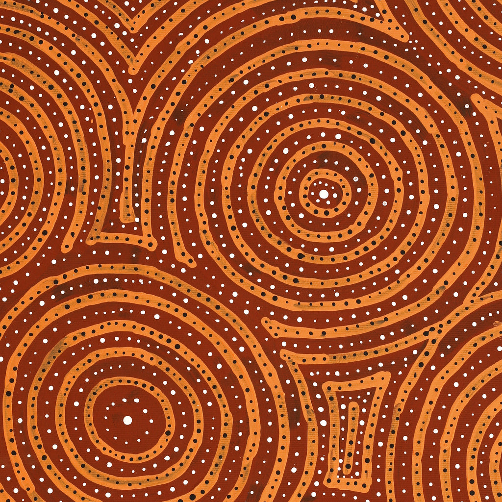 Aboriginal Artwork by Ingrid Napangardi Williams, Ngalyipi Jukurrpa (Snake Vine Dreaming) - Purturlu, 50x40cm