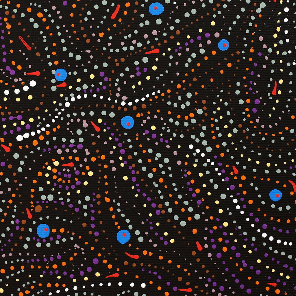 Aboriginal Artwork by Ingrid Napangardi Williams, Ngalyipi Jukurrpa (Snake Vine Dreaming) - Purturlu, 30x30cm