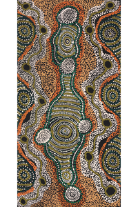 Aboriginal Artwork by Initji Windlass, Minyma Marlilu, 61x30cm