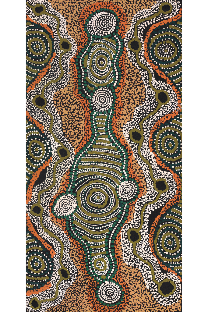 Aboriginal Artwork by Initji Windlass, Minyma Marlilu, 61x30cm