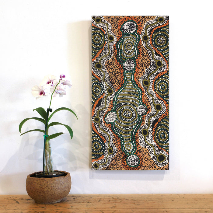 Aboriginal Art by Initji Windlass, Minyma Marlilu, 61x30cm - ART ARK®