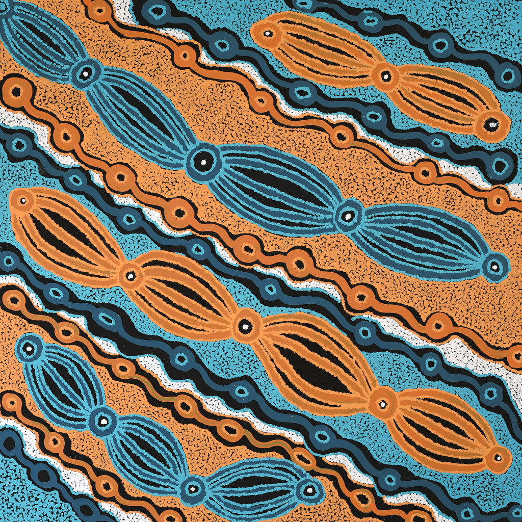 Aboriginal Art by Initji Windlass, Ngayuku Ngura, 90x90cm - ART ARK®