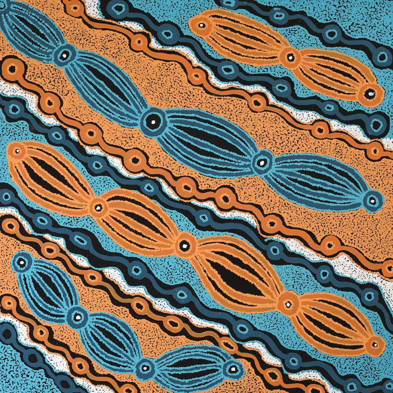 Aboriginal Artwork by Initji Windlass, Ngayuku Ngura, 90x90cm
