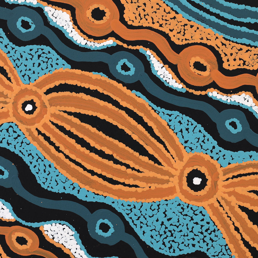 Aboriginal Artwork by Initji Windlass, Ngayuku Ngura, 90x90cm