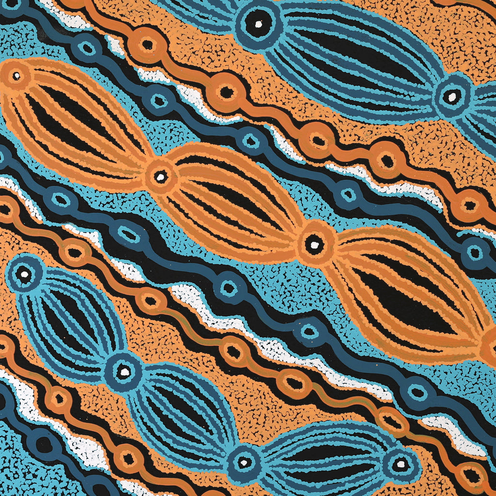 Aboriginal Art by Initji Windlass, Ngayuku Ngura, 90x90cm - ART ARK®